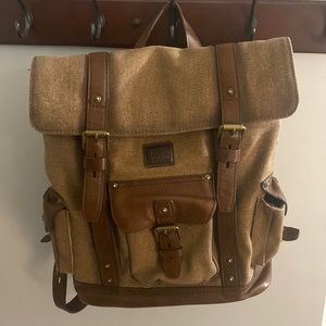 Frye canvas/leather backpack